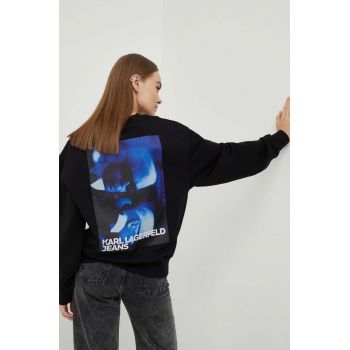 Karl Lagerfeld Jeans bluza femei, culoarea negru, neted