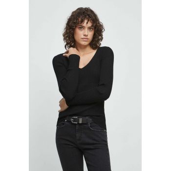 Medicine pulover femei, culoarea negru, light de firma original