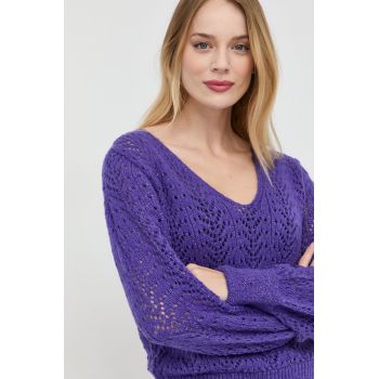 Morgan pulover din amestec de lana femei, culoarea violet, light