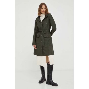 Rains geaca de ploaie 18130 Jackets femei, culoarea verde, de tranzitie