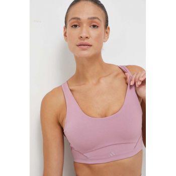 adidas Performance sutien yoga CoreFlow Luxe Studio culoarea roz, neted la reducere