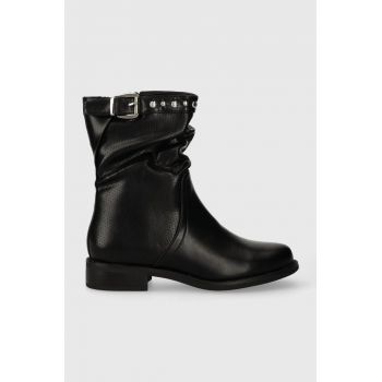 Answear Lab botine femei, culoarea negru, cu toc plat ieftine
