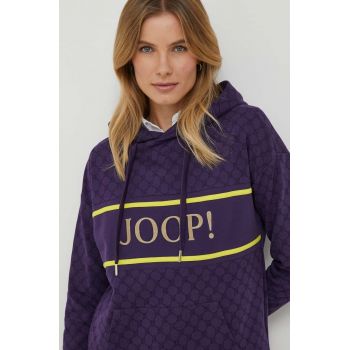 Joop! bluza femei, culoarea violet, cu glugă, modelator