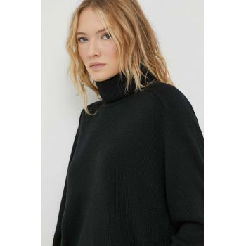 Joop! pulover de lana femei, culoarea negru, călduros, cu guler