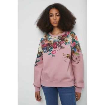 Medicine bluza femei, culoarea roz, cu imprimeu