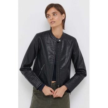 Pepe Jeans geaca Nicole femei, culoarea negru, de tranzitie