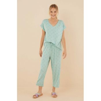 women'secret pijama La Vecina Rubia femei, culoarea verde, 3136947