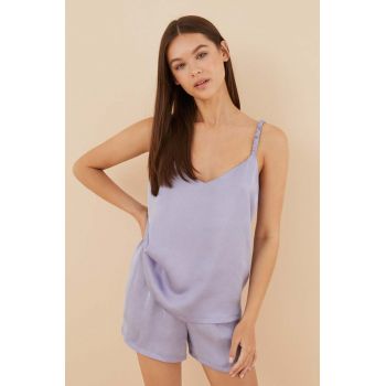 women'secret pijama SUMMER SET femei, culoarea violet, 2546929