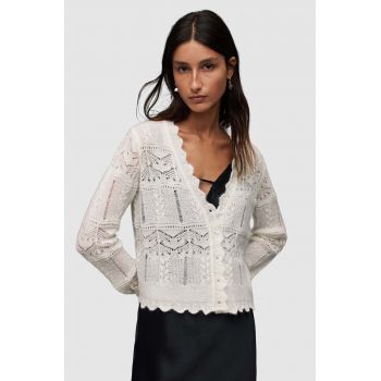 AllSaints cardigan VANESSA CARDIGAN femei, culoarea alb, light de firma original