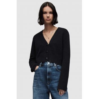 AllSaints cardigan WICK CARDIGAN femei, culoarea negru, light