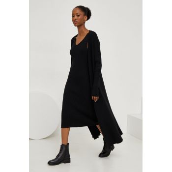 Answear Lab rochie și cardigan culoarea negru ieftin