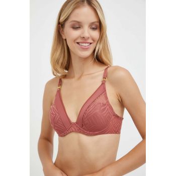 Chantelle sutien culoarea bordo, neted ieftin