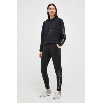EA7 Emporio Armani trening femei, culoarea negru