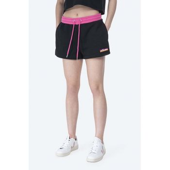 Ellesse pantaloni scurți Tang femei, culoarea negru, cu imprimeu, medium waist SGI11073-WHITE