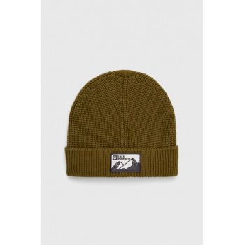 Jack Wolfskin caciula culoarea verde, din tricot gros