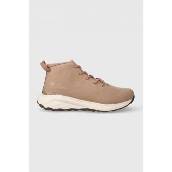 Jack Wolfskin pantofi Campfire Wool Mid femei, culoarea maro ieftina