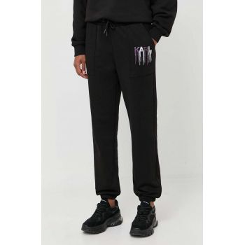 Karl Lagerfeld pantaloni de trening culoarea negru, cu imprimeu