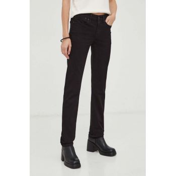 Levi's jeansi 712 SLIM WELT POCKET femei, culoarea negru ieftini