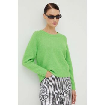 Samsoe Samsoe pulover de lână femei, culoarea verde, light de firma original