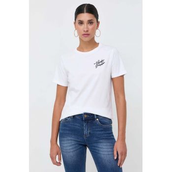 Silvian Heach tricou din bumbac culoarea alb