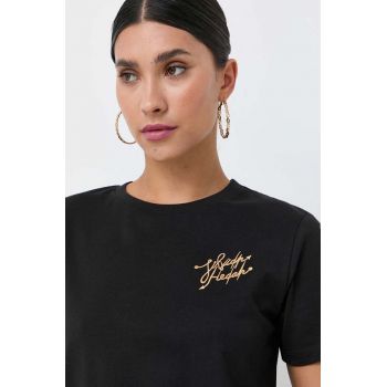Silvian Heach tricou din bumbac culoarea negru