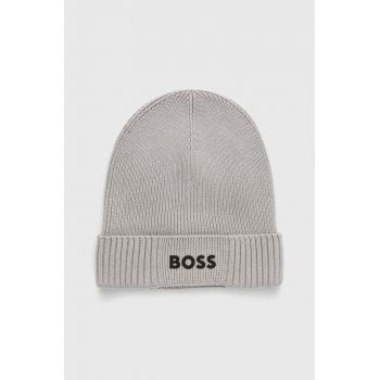 Boss Green caciula din amestec de lana BOSS GREEN culoarea gri