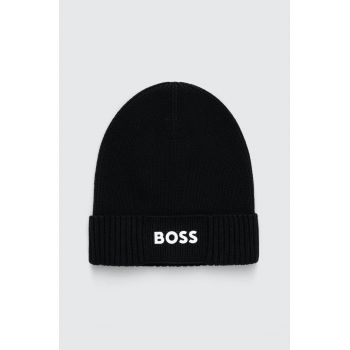 Boss Green caciula din amestec de lana BOSS GREEN culoarea negru