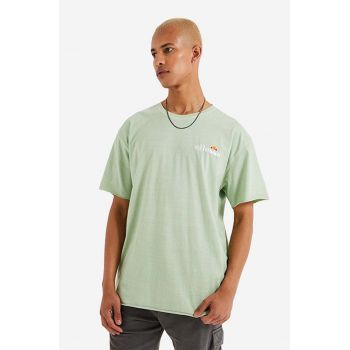 Ellesse tricou din bumbac culoarea verde, cu imprimeu SHM13796-GREEN