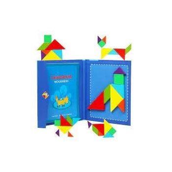 Joc Montessori, Tangram Magnetic, albastru