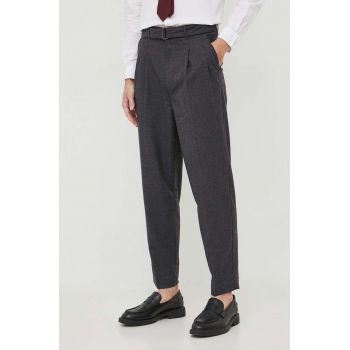 Michael Kors pantaloni de lana culoarea gri, drept