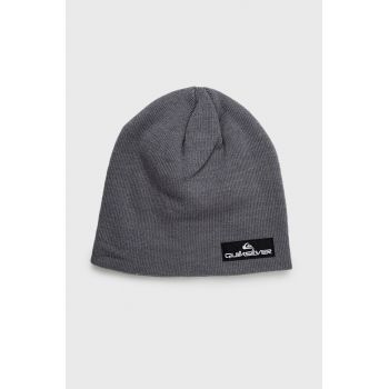 Quiksilver caciula culoarea gri, din tesatura neteda