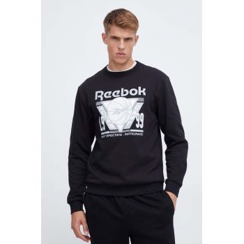 Reebok Classic bluza Basketball barbati, culoarea negru, cu imprimeu ieftin