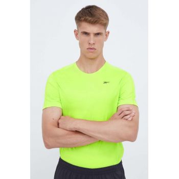 Reebok tricou de antrenament Tech culoarea verde, neted