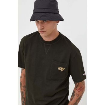 Tommy Jeans tricou din bumbac culoarea verde, cu imprimeu