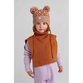Reima șapcă de lână pentru copii Kuuru culoarea maro, de lana