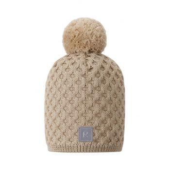 Reima șapcă de lână pentru copii Nyksund culoarea bej, de lana de firma originala