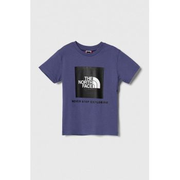 The North Face tricou de bumbac pentru copii cu imprimeu
