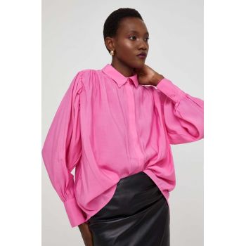 Answear Lab camasa X limited collection NO SHAME femei, culoarea roz, cu guler clasic, relaxed