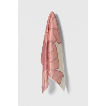 Answear Lab esarfa de matase culoarea roz, modelator