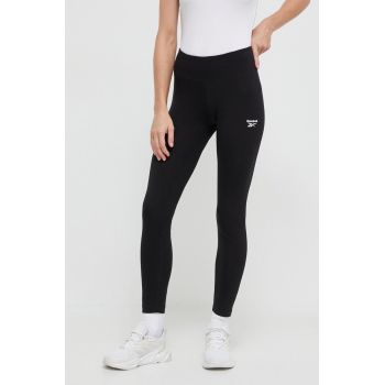 Reebok colanti femei, culoarea negru, neted