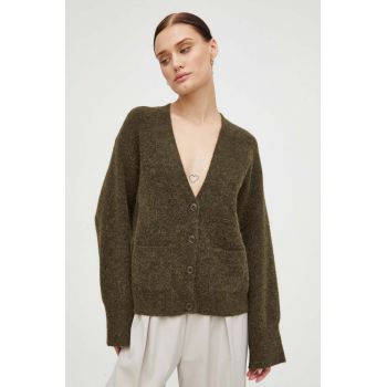 Gestuz cardigan din lana culoarea verde, light de firma original