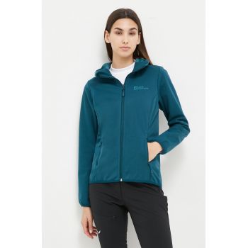 Jack Wolfskin jacheta de exterior Windhain Hoody culoarea turcoaz