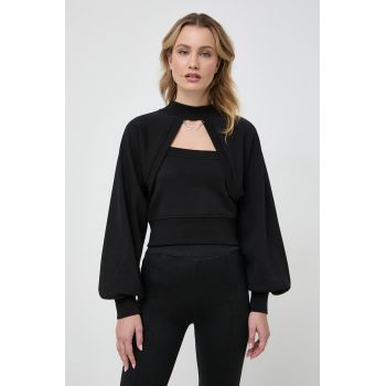 Karl Lagerfeld bluza femei, culoarea negru, neted