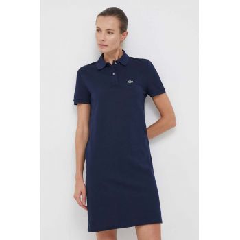 Lacoste rochie din bumbac culoarea albastru marin, mini, drept de firma originala