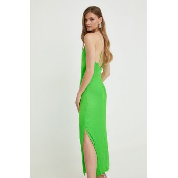 Morgan rochie culoarea verde, maxi, drept