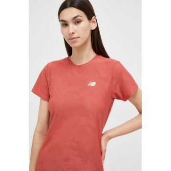 New Balance tricou de alergare Q Speed culoarea rosu de firma original