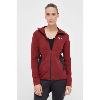 Salewa hanorac Lavaredo Hemp Hooded culoarea bordo, cu glugă, neted de firma original