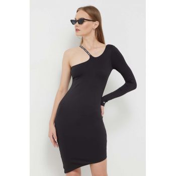 Tommy Jeans rochie culoarea negru, mini, mulata