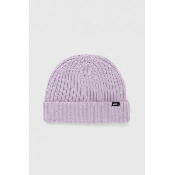 Vans caciula culoarea violet, din tricot gros ieftina