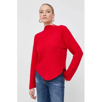 Victoria Beckham pulover de lana femei, culoarea rosu de firma original